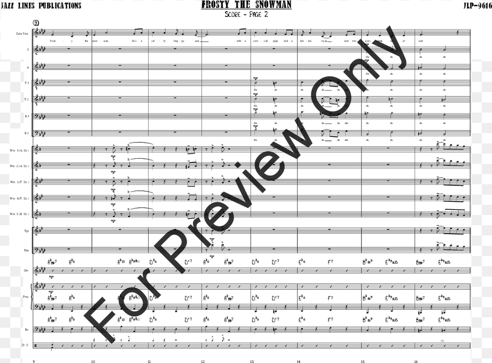 Frosty The Snowman Thumbnail Luck Be A Lady Music Score, Page, Text Free Transparent Png