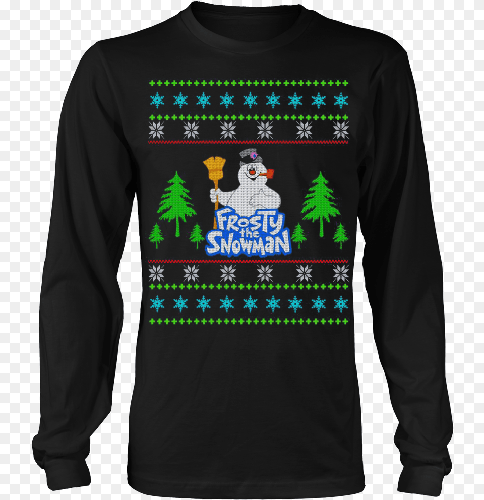 Frosty The Snowman Ugly Christmas Sweaters T Shirt Birthday Shirts 14 Year Old Girl, Clothing, Long Sleeve, Sleeve, T-shirt Free Png