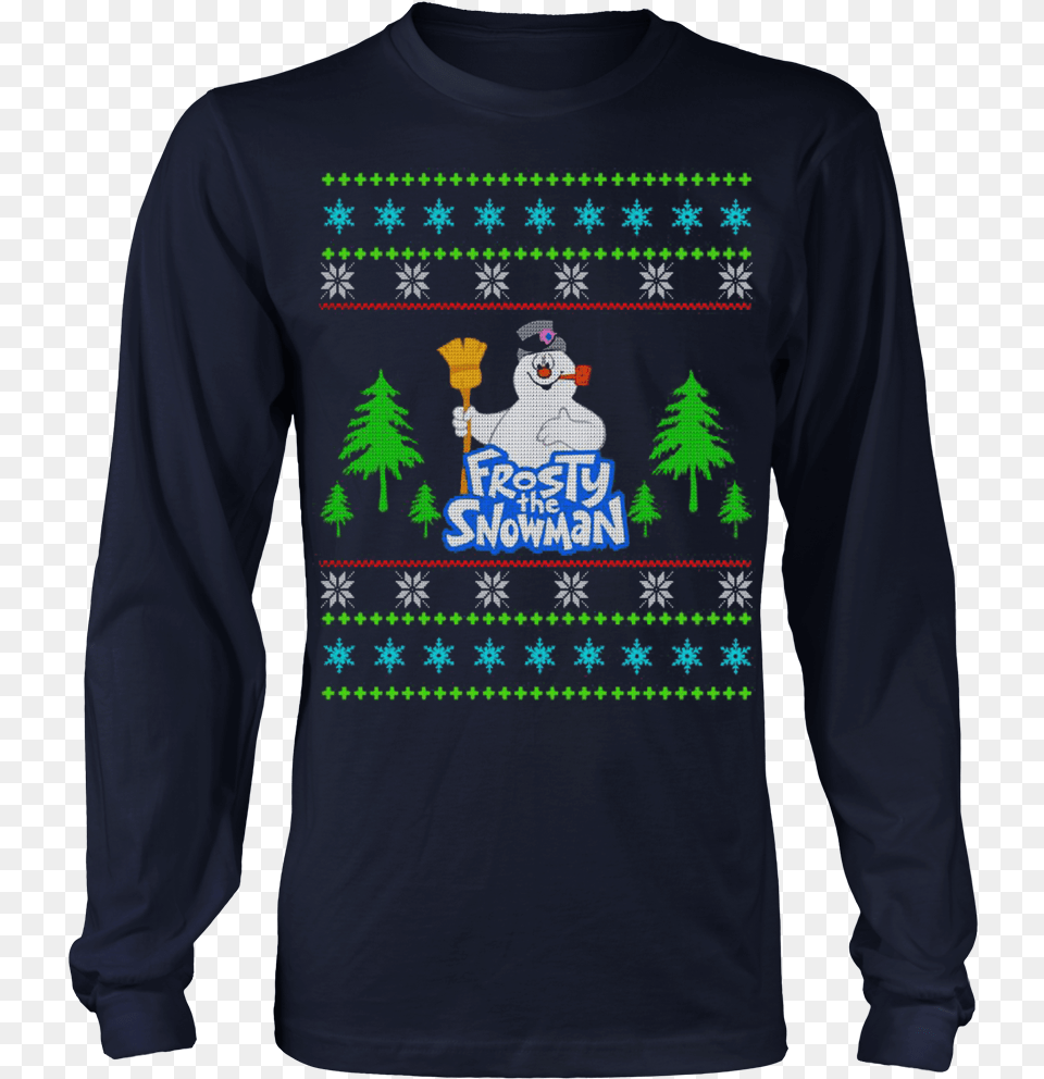 Frosty The Snowman Ugly Christmas Sweaters T Shirt Long Sleeved T Shirt, Clothing, Long Sleeve, Sleeve, T-shirt Png