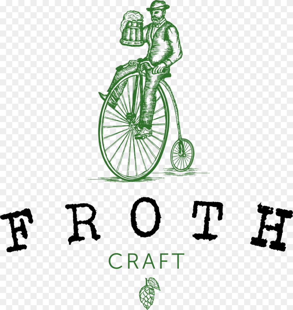 Froth Logo V1 Hybrid Bicycle, Machine, Wheel, Spoke, Person Png Image