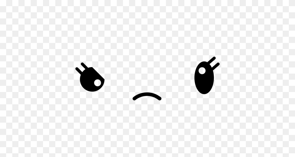 Frown Kawaii Emoticon, Gray Free Transparent Png