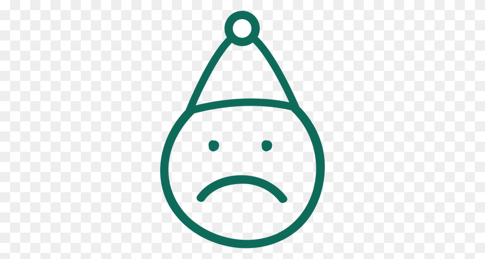 Frown Santa Claus Hat Face Green Stroke Emoticon, Ammunition, Grenade, Weapon, Droplet Png Image