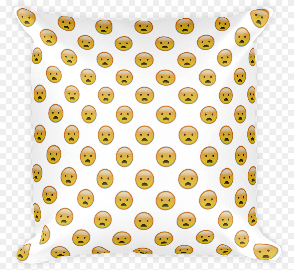 Frowning Face With Open Mouth Just Emoji Coffee Beans Border, Cushion, Home Decor, Pillow Free Transparent Png