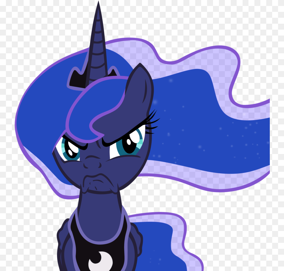 Frowning Luna By Frownfactory Filly Sad Princess Luna, Cartoon, Face, Head, Person Free Png Download