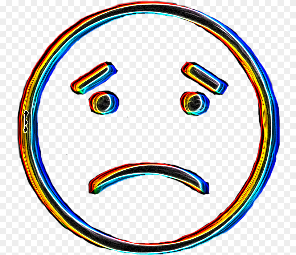Frownyface Frown Glitch Sad Smiley Face Icon High Resolution, Light, Disk, Neon Png