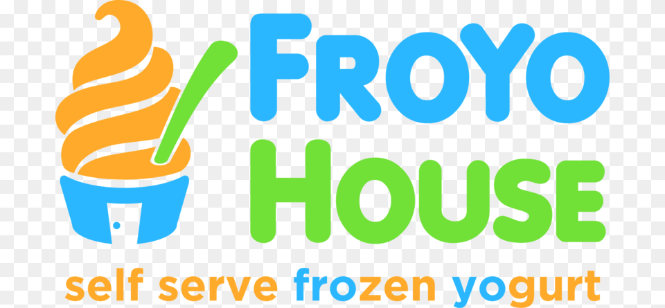 Froyo House Shop Logo Frozen Yogurt Ice Cream Yogurt Froyo House Logo, Dessert, Food, Ice Cream, Soft Serve Ice Cream Free Transparent Png