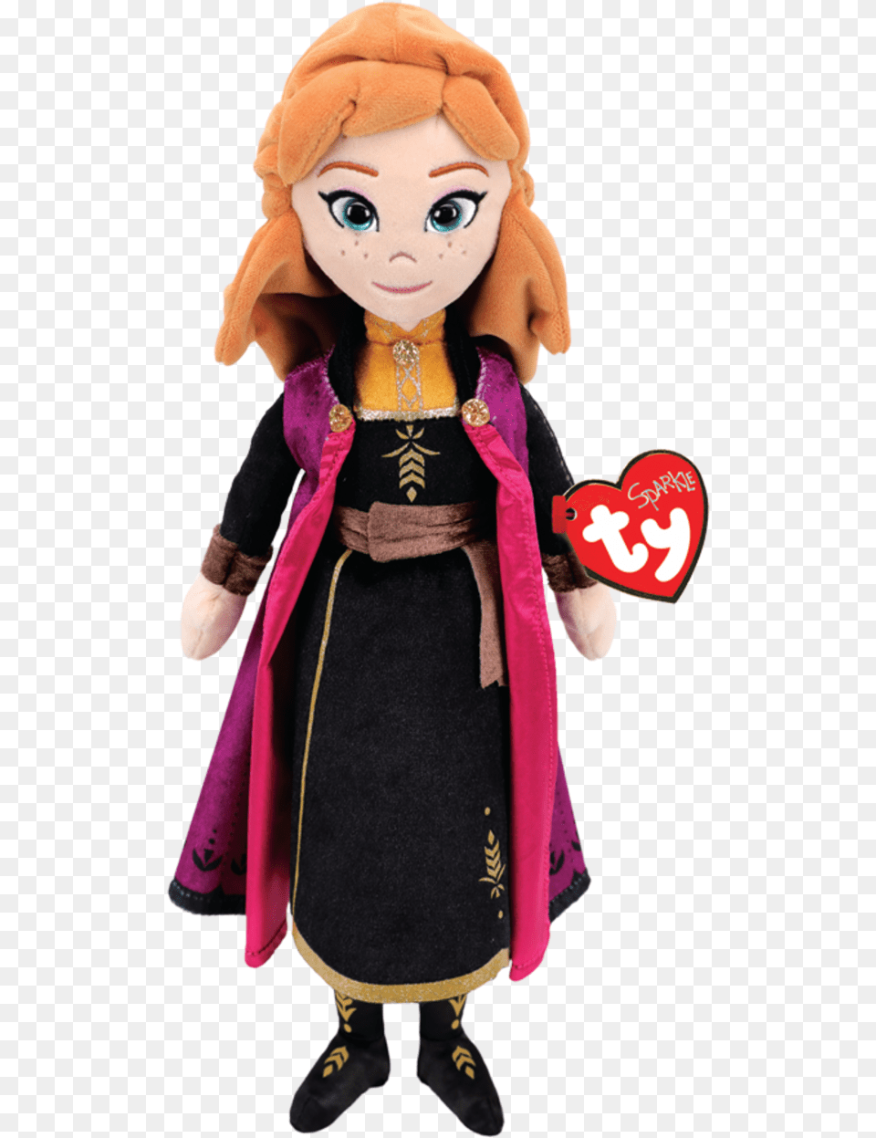 Frozen 2 Anna Princess Medium Sparkle Beanie Babies Ty Frozen 2 Plush Anna, Doll, Toy, Face, Head Png