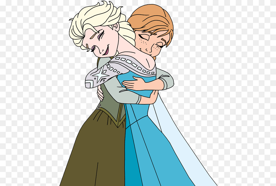 Frozen Clip Art Disney Clip Art Galore Disney Anna And Elsa Hugging, Book, Publication, Comics, Adult Png Image