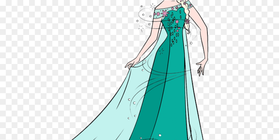 Frozen Clipart Elsa Dress Elsa, Gown, Formal Wear, Fashion, Evening Dress Png Image