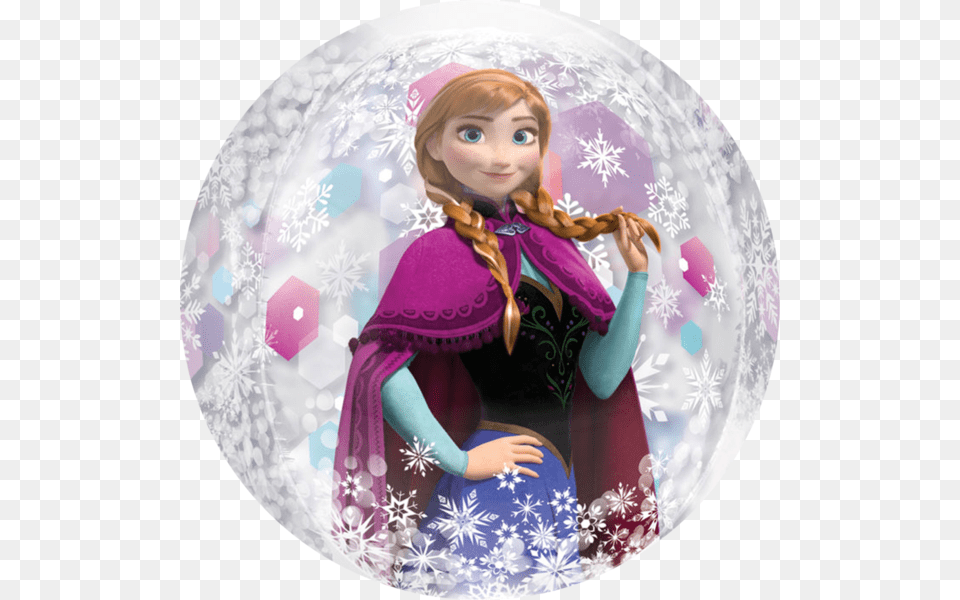 Frozen Elsa Amp Ana Bubble Balloon Globos Transparente De Helio Frozen, Doll, Photography, Toy, Face Png