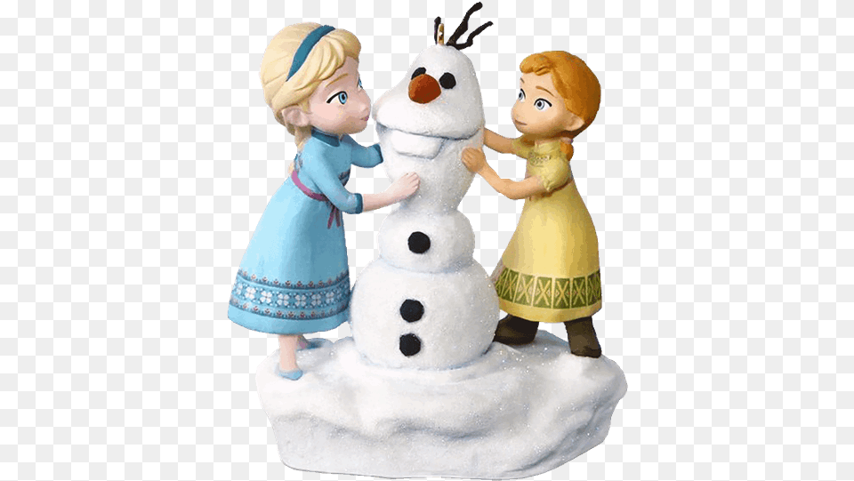 Frozen Elsa And Anna Build A Snowman Hallmark Hanging Build A Snowman, Nature, Outdoors, Winter, Snow Free Png