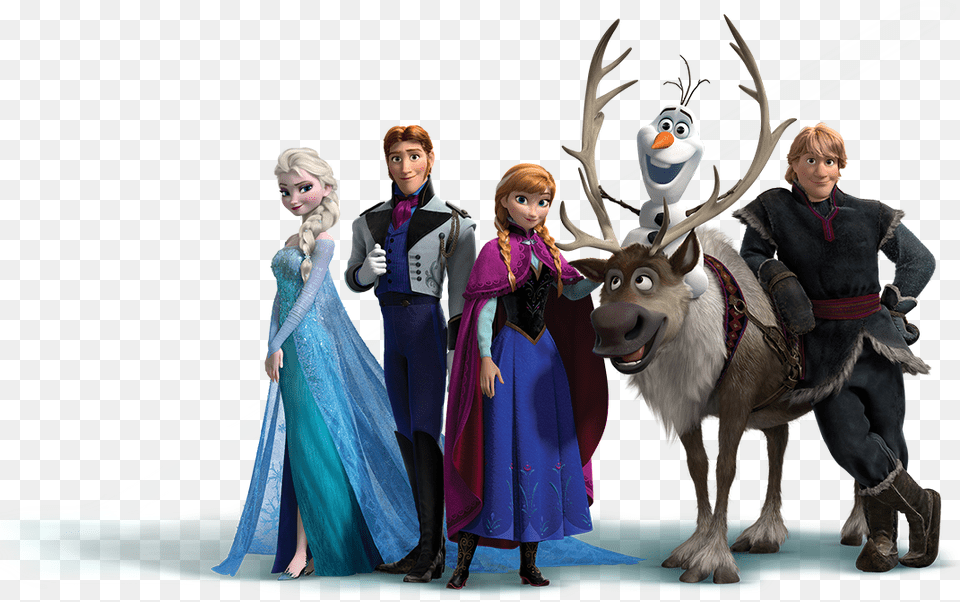 Frozen Elsa Anna Olaf Sven And Kristoff, Clothing, Dress, Person, Costume Png Image
