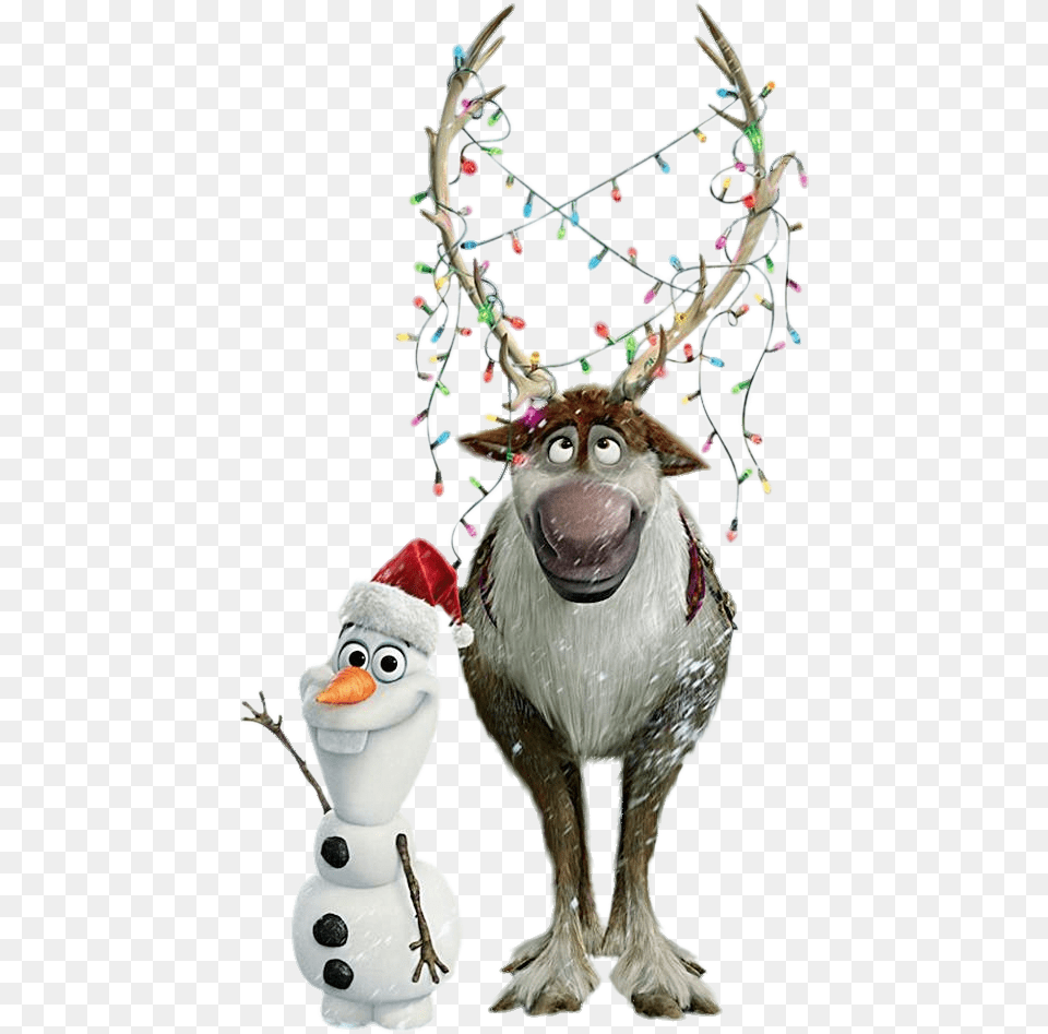 Frozen Olaf And Sven Ready Christmas Transparent, Figurine, Nature, Outdoors, Snowman Free Png Download