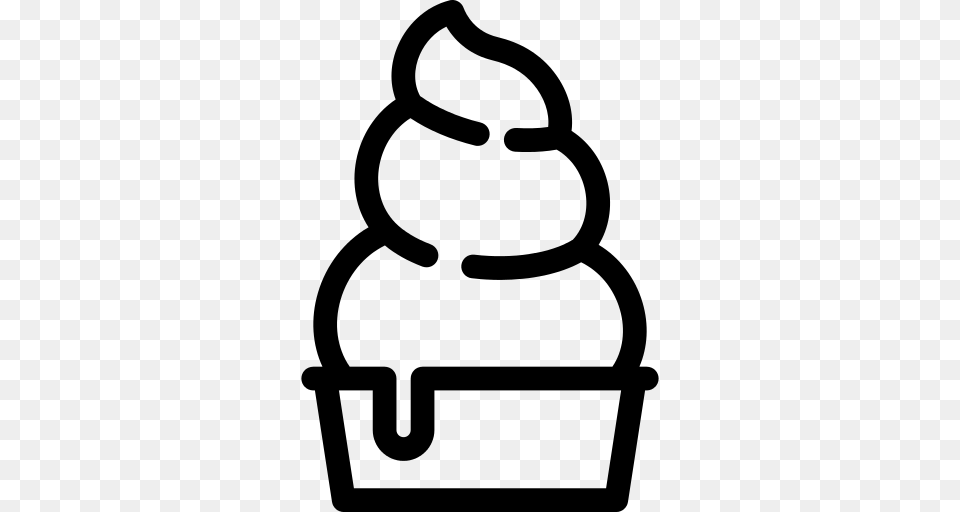 Frozen Yogurt Icon, Gray Free Png