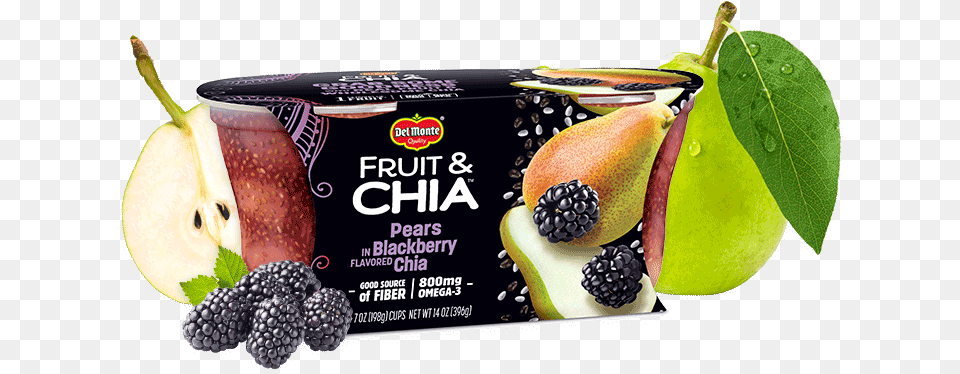 Fruit Amp Chia Pears In Blackberry Flavored Chia Chia Seed Fruit Cups, Food, Plant, Produce, Berry Free Png