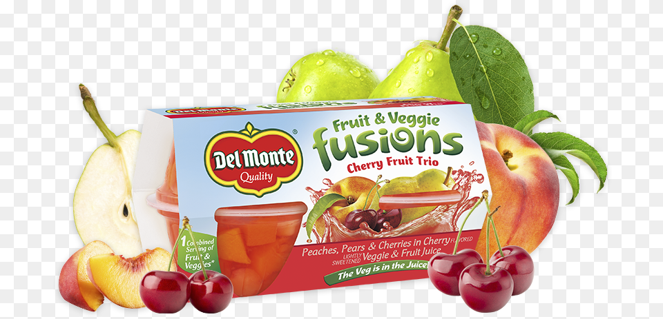 Fruit Amp Veggie Fusions Del Monte Fruit Amp Veggie Fusions Cherry Fruit Trio, Food, Plant, Produce, Apple Free Png