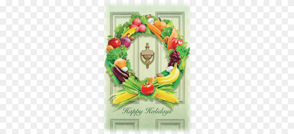 Fruit And Vegetable Wreath On Door Fruit, Banana, Produce, Plant, Food Free Png Download