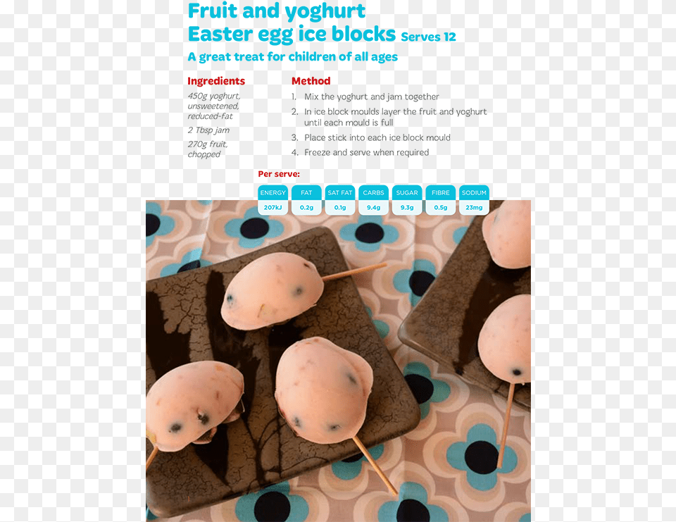 Fruit And Yoghurt Easter Egg Ice Blocks Animal, Advertisement, Cream, Dessert, Food Free Transparent Png