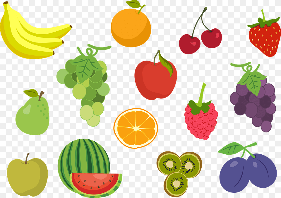 Fruit Banana Apple Healthy Fresh Health Dessert Strawberry, Food, Plant, Produce, Berry Png Image