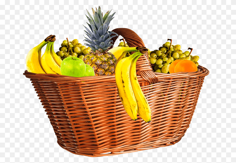 Fruit Basket, Food, Plant, Produce, Banana Free Png Download