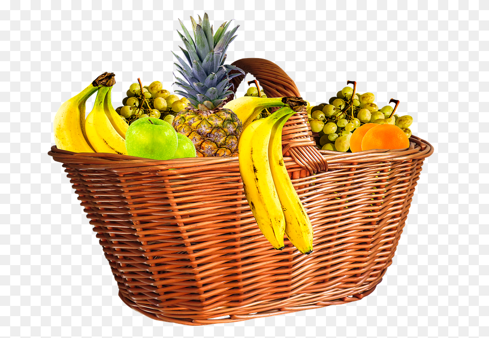 Fruit Basket Food, Plant, Produce, Banana Free Transparent Png