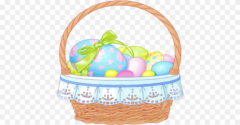 Fruit Basket Easter Basket Transparent Background, Egg, Food Png Image