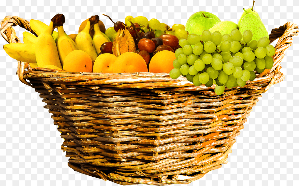 Fruit Basket Fruit Basket For Healthy Food, Plant, Produce, Grapes, Pear Free Png