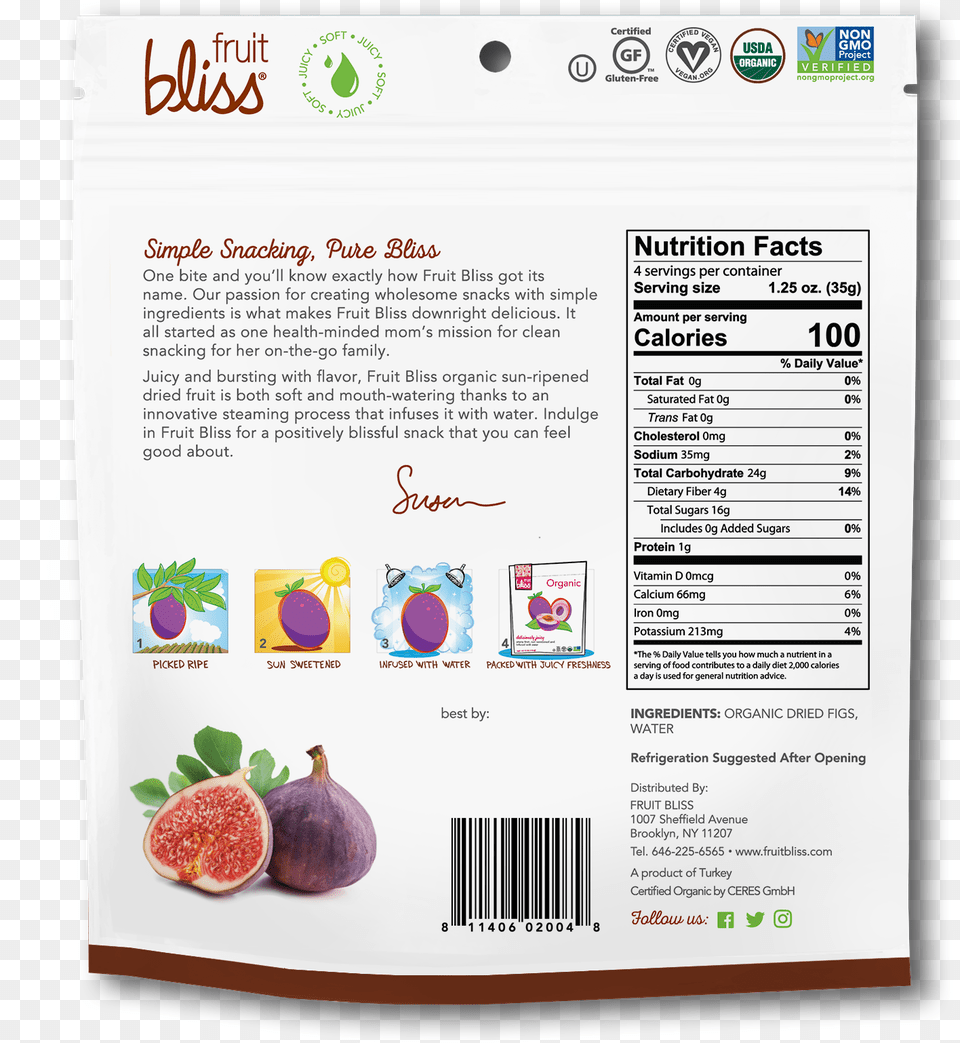 Fruit Bliss Figs Back Package Dried Fruit, Food, Plant, Produce, Fig Png