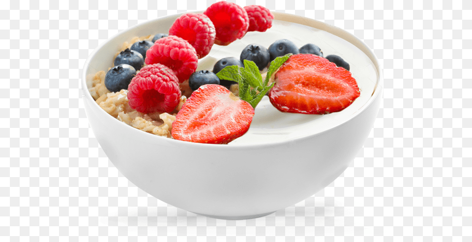 Fruit Bowl Bowl With Fruit Yogurt, Berry, Food, Plant, Produce Png