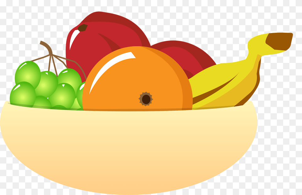 Fruit Bowl Clipart, Banana, Food, Plant, Produce Png Image
