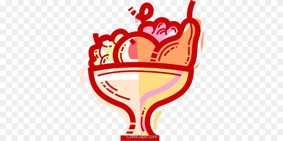 Fruit Bowl Royalty Free Vector Clip Art Illustration, Cream, Dessert, Food, Ice Cream Png