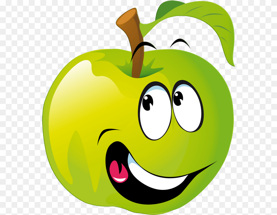 Fruit Clipart Emoji Transparent For Green Apple Images For Kids, Food, Plant, Produce Free Png Download