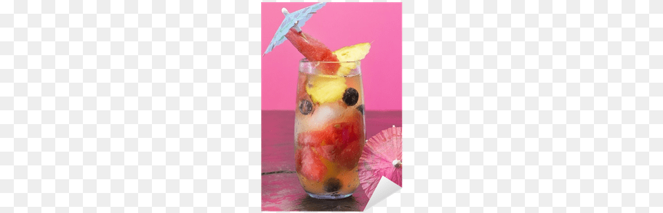 Fruit Cocktail With Decorative Umbrella Sticker Pixers Painting, Alcohol, Beverage, Food, Plant Free Transparent Png