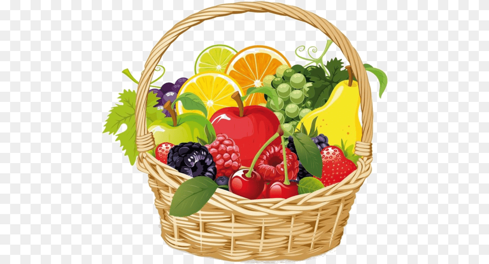 Fruit Et Legumes Arts Fruit Basket Clipart, Raspberry, Produce, Plant, Food Free Png Download