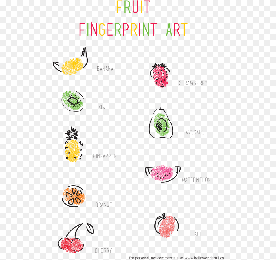 Fruit Fingerprint Art For Kids With Printable Fruit Finger Print, Flower, Plant Free Transparent Png