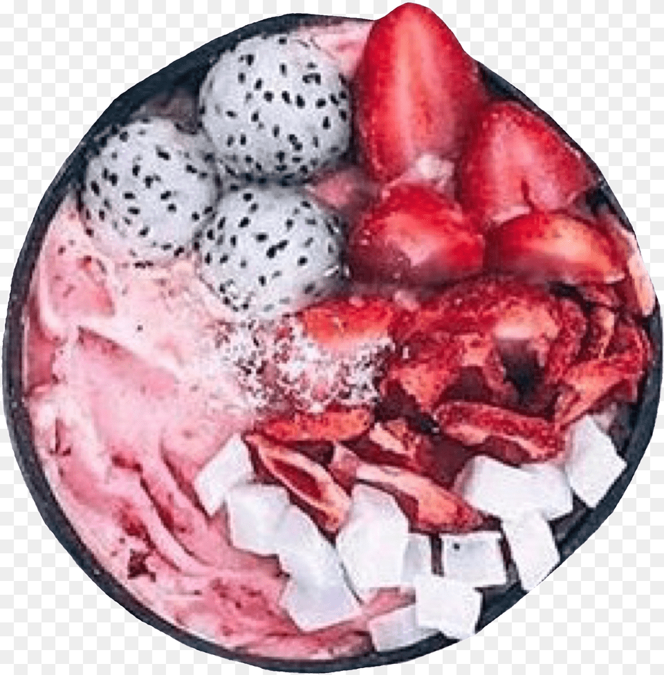 Fruit Fruitbowl Niche Nichememe Aesthetic Smoothie Bowl, Food, Meal, Cream, Dessert Png