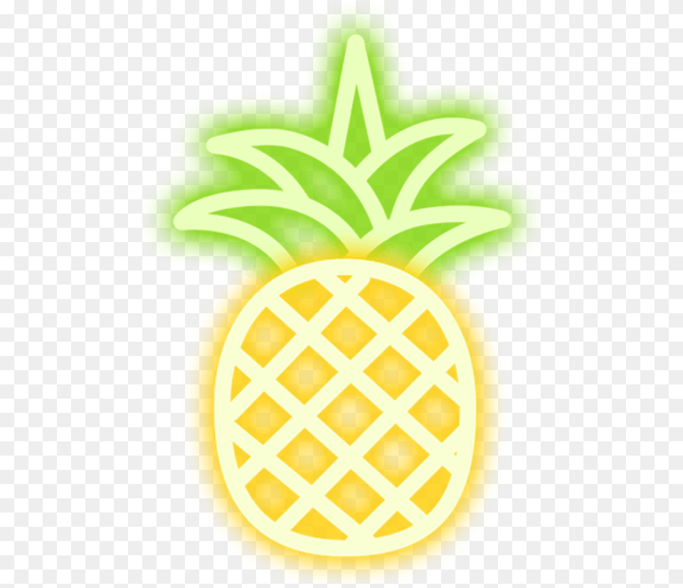 Fruit Fruta Freetoedit Remix Neon Neoneffect Amarelo Vsco Screensaver, Food, Pineapple, Plant, Produce Free Transparent Png