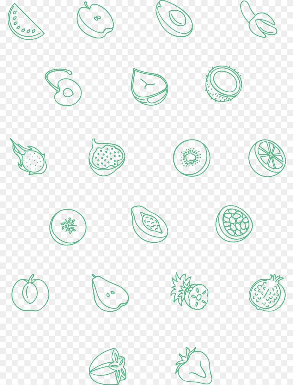Fruit Icons Wrapping Paper, Pattern, Person Free Png Download