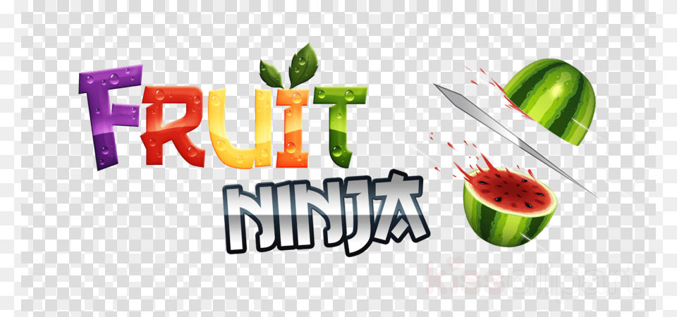 Fruit Ninja Font Clipart Fruit Ninja Logo Game Fruit Ninja Logo, Food, Plant, Produce, Chess Png