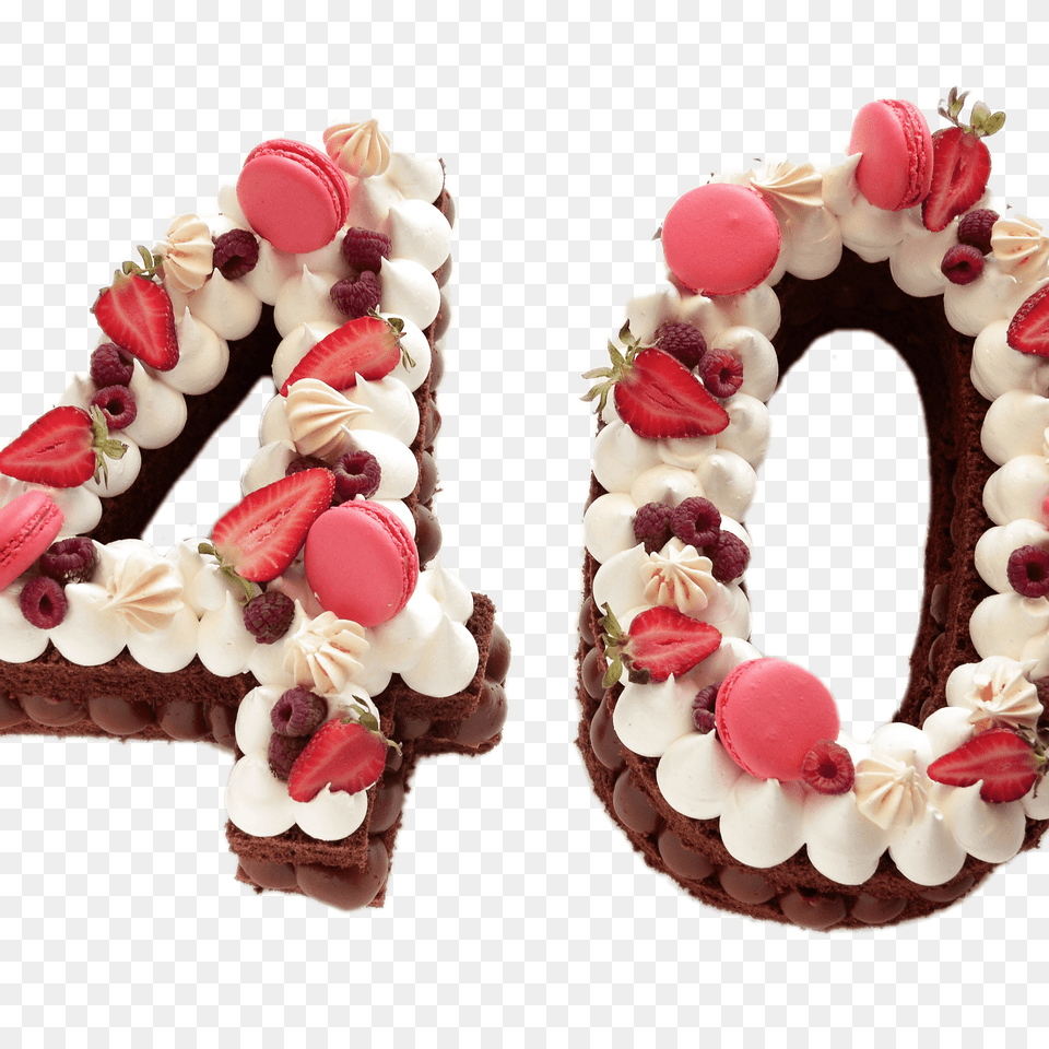 Fruit Number 40 Cake, Birthday Cake, Cream, Dessert, Food Free Transparent Png