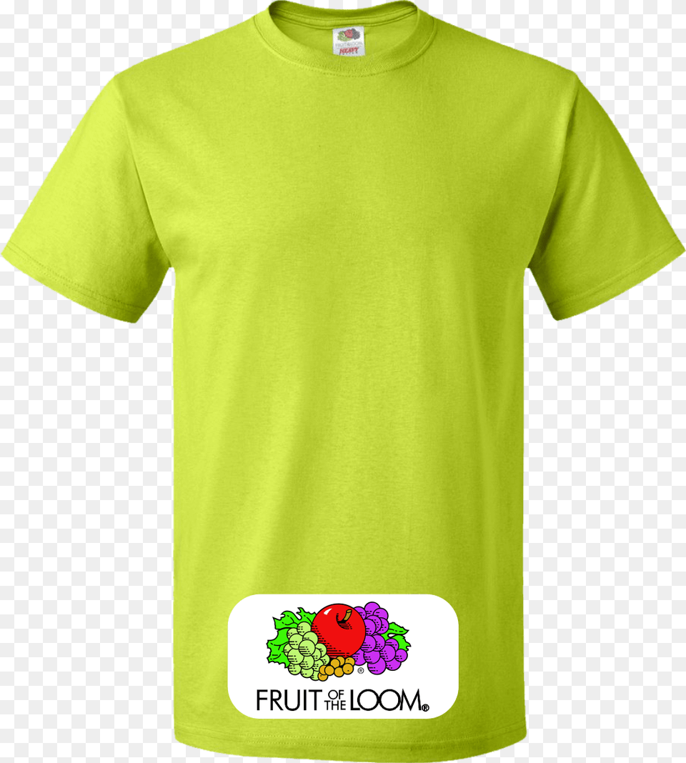 Fruit Of The Loom Custom Neon Greent Shirts Fruit Of The Loom, Clothing, Shirt, T-shirt, Berry Free Png