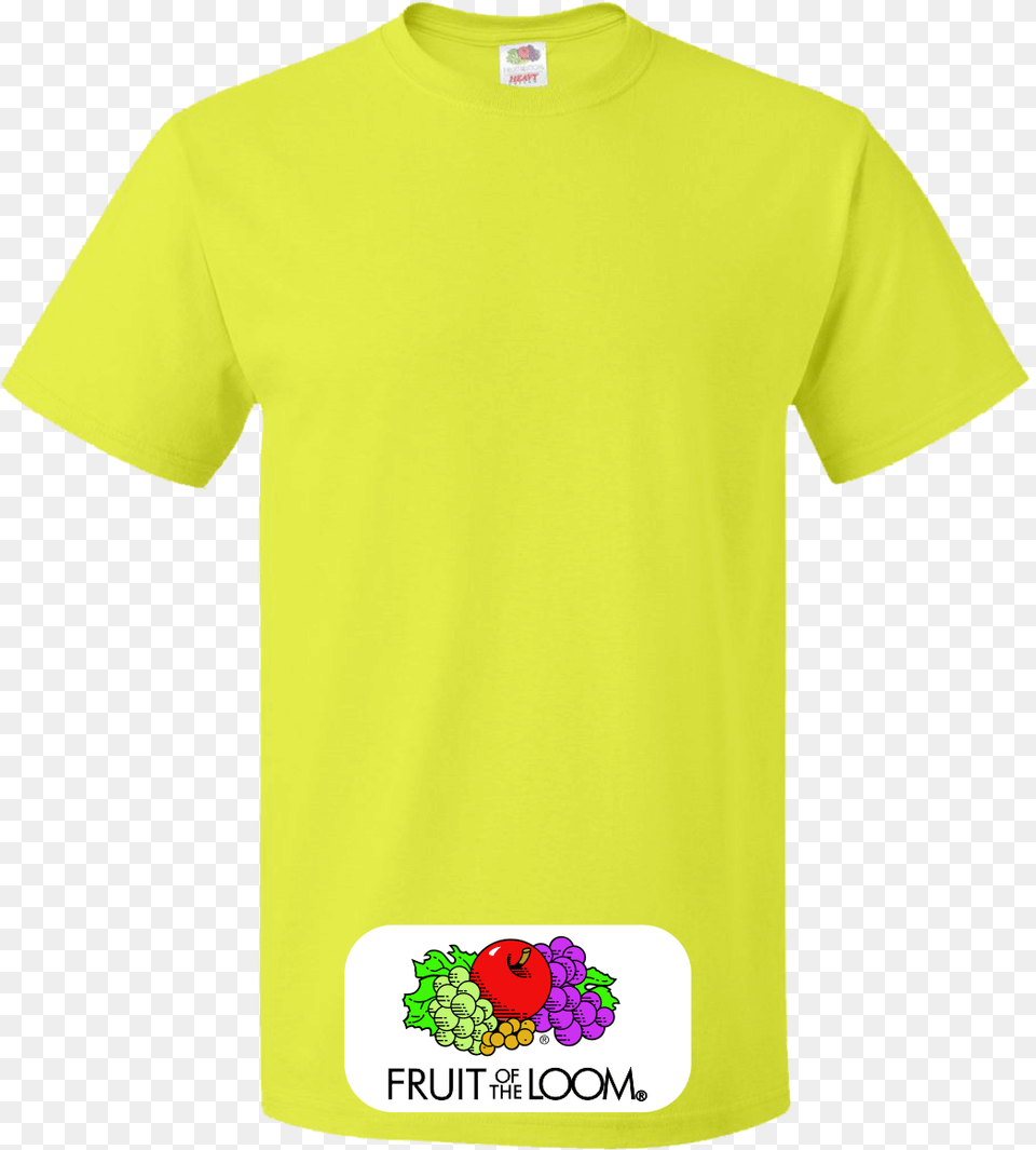 Fruit Of The Loom Custom Safety Green T Shirts Neon Colors T Shirt, Clothing, T-shirt Free Transparent Png