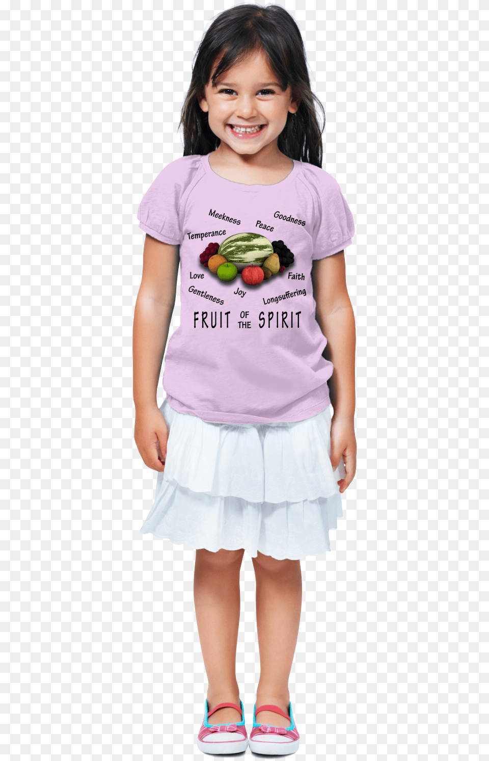 Fruit Of The Spirit Christian Tshirt Girl, T-shirt, Clothing, Skirt, Person Png Image