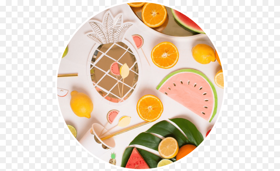 Fruit Party Paper Decorations, Food, Meal, Citrus Fruit, Dish Png