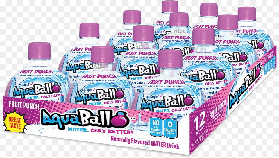 Fruit Punch Aquaball Naturally Flavored Water Berry 12 Ounce, Bottle, Beverage, Mineral Water, Water Bottle Png