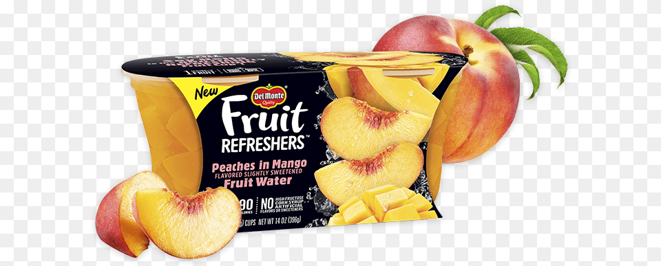 Fruit Refreshers Peaches In Mango Fruit Water Del Monte Fruit Refreshers, Food, Peach, Plant, Produce Free Transparent Png