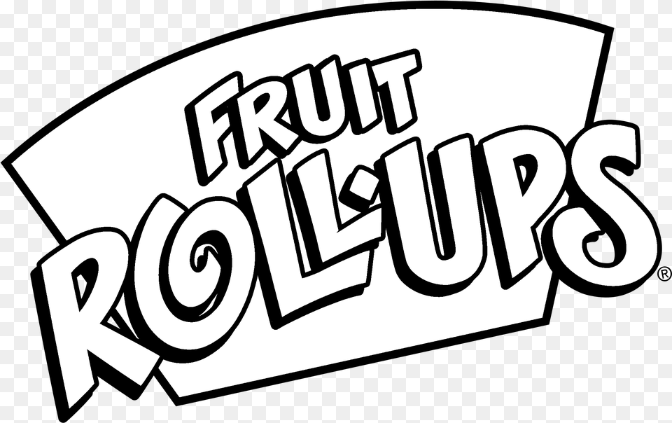 Fruit Roll Ups Logo Black And White Fruit Roll Ups, Text, Sticker Free Png