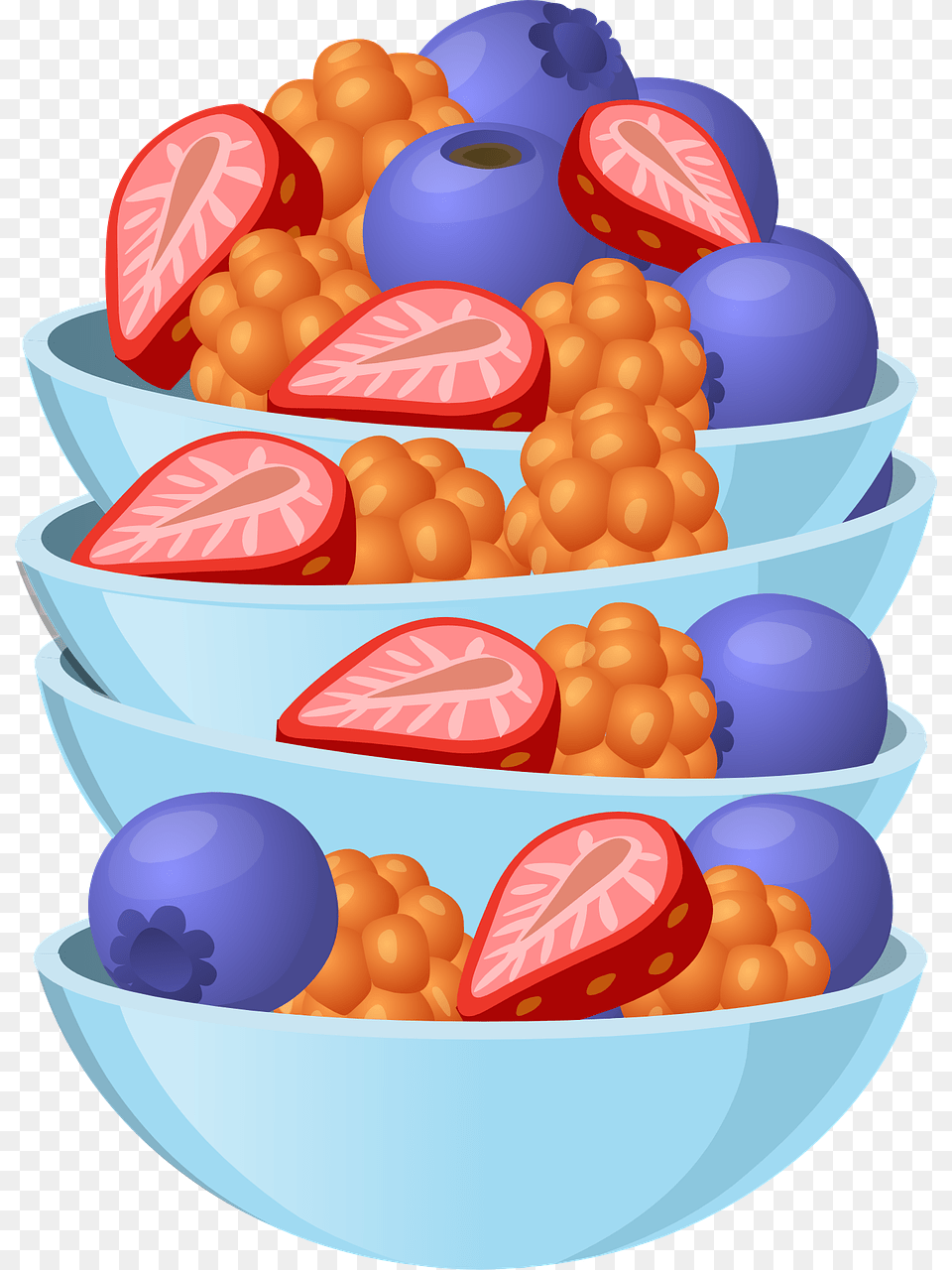 Fruit Salad Cartoon Transparent, Berry, Produce, Plant, Food Png Image