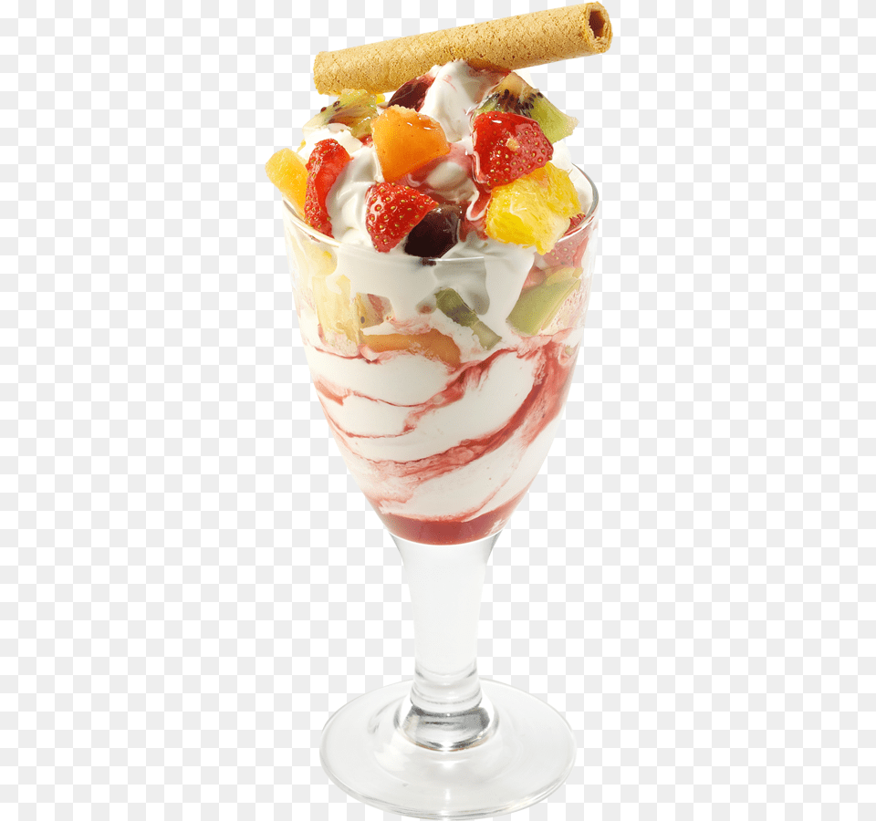 Fruit Salad With Ice Cream, Dessert, Food, Ice Cream, Sundae Free Png