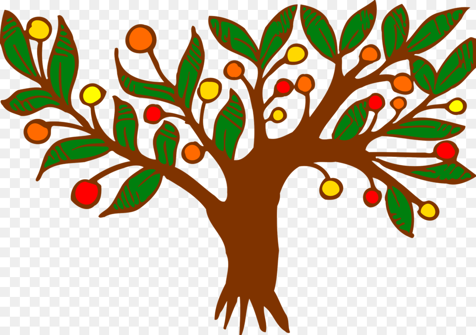Fruit Tree Color Drawing Branch, Art, Floral Design, Graphics, Pattern Free Png